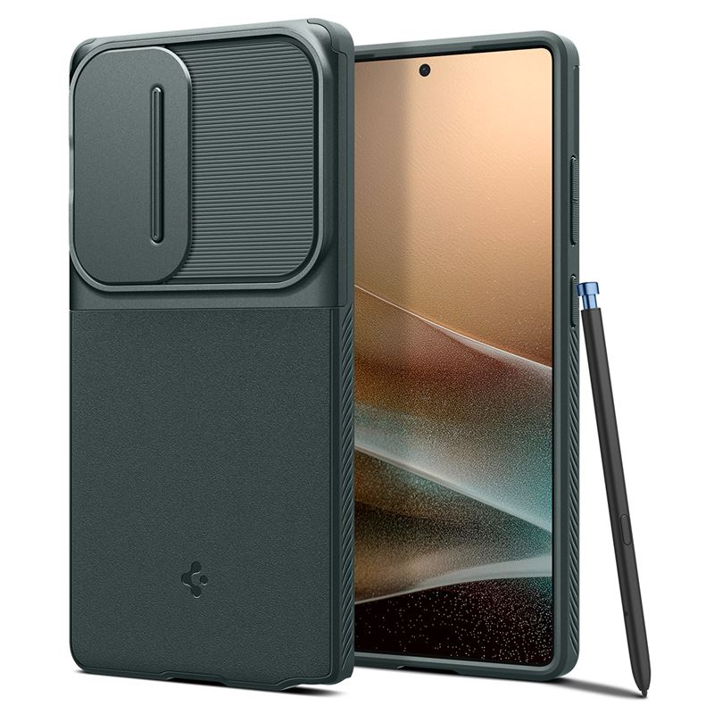 Samsung Galaxy S25 Ultra Optik Armor Hybrid Case Hülle mit Cam-Slider (ACS08970) - Abyss Green