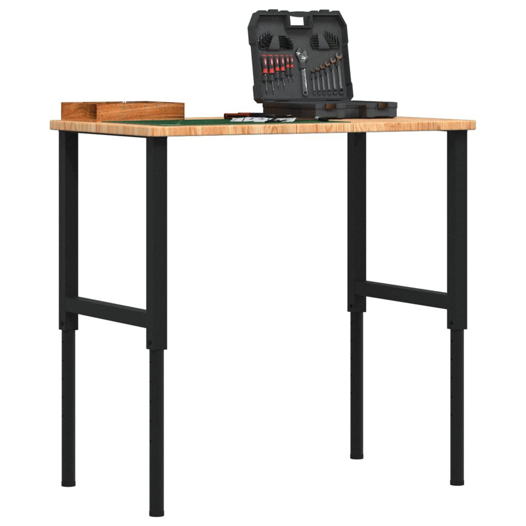 vidaXL Werktafel lichtbruin 100x60x(71,5-98) cm eikenhout