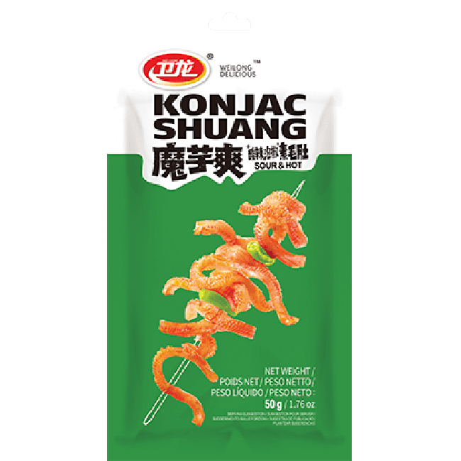 Weilong Delicious Konjac Shuang Zuur en Pittig 50g