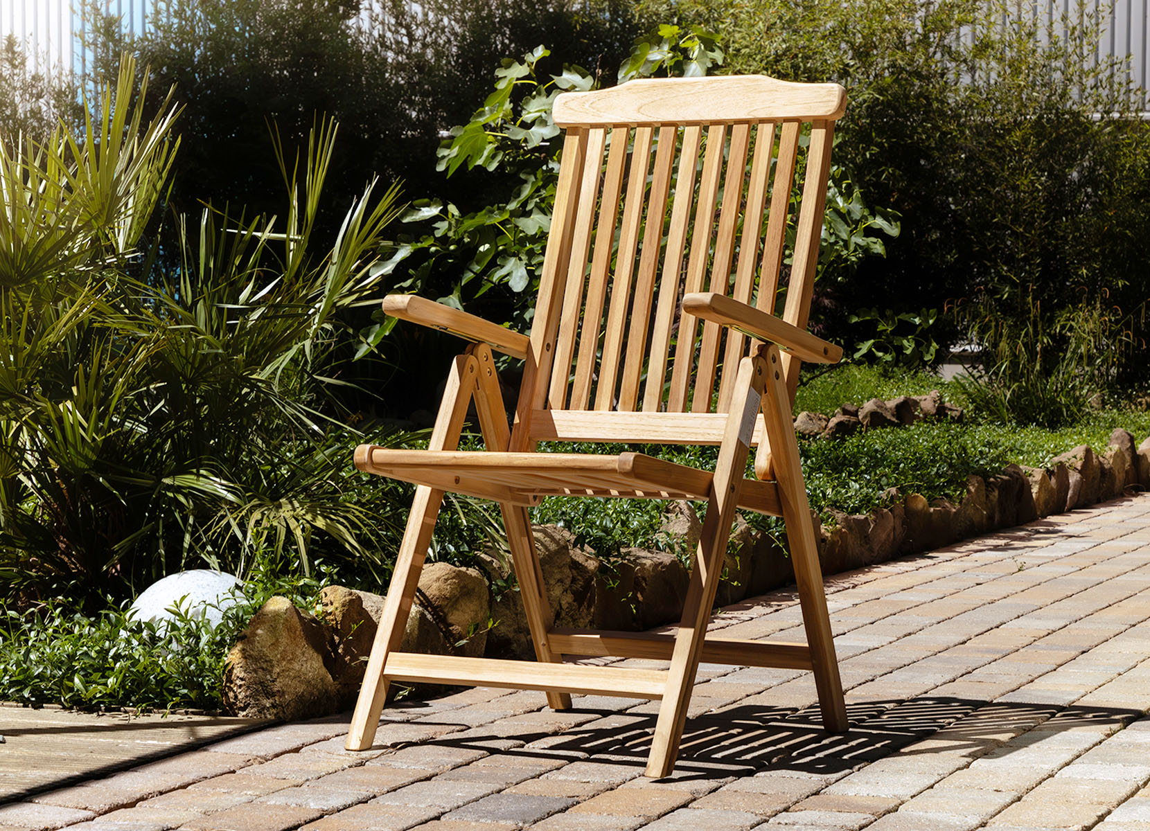 Teak-Klappsessel Natur unbehandelt