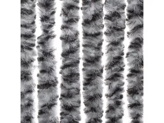 Rideau anti-mouches gris et noir et blanc 100x220 cm chenille