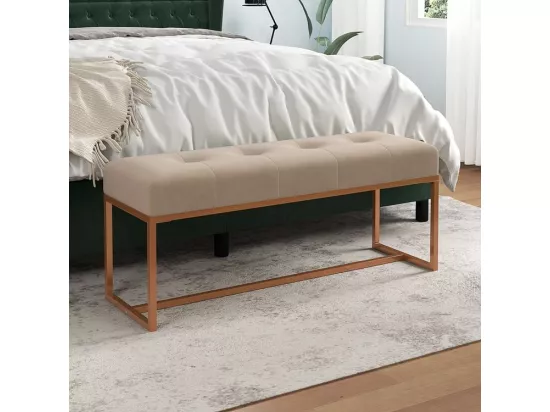Banc Beige 110x36x45 Velours