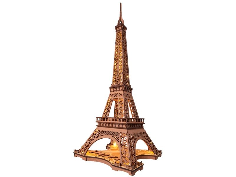 RoboTime Bausatz Night Of The Eiffeltower 3D-Puzzle aus lasergeschnittenen Holzteilen