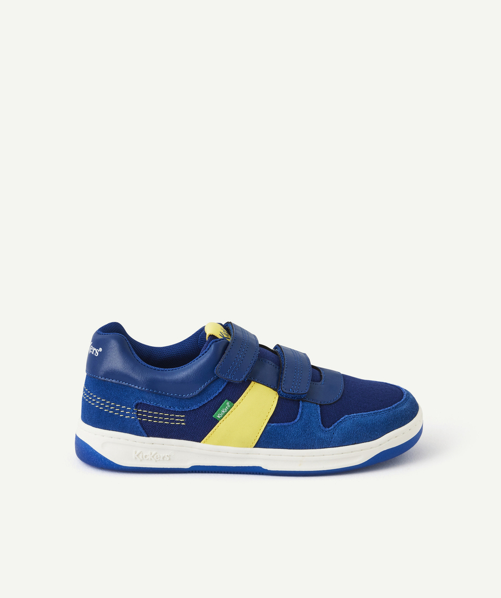 KICKERSBASKETS GARÇON KALIDO BLEU MARINE ET JAUNE AVEC SCRATCH