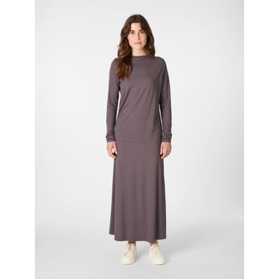 Damen-Viskoseshirt Piqué, Grauviolett