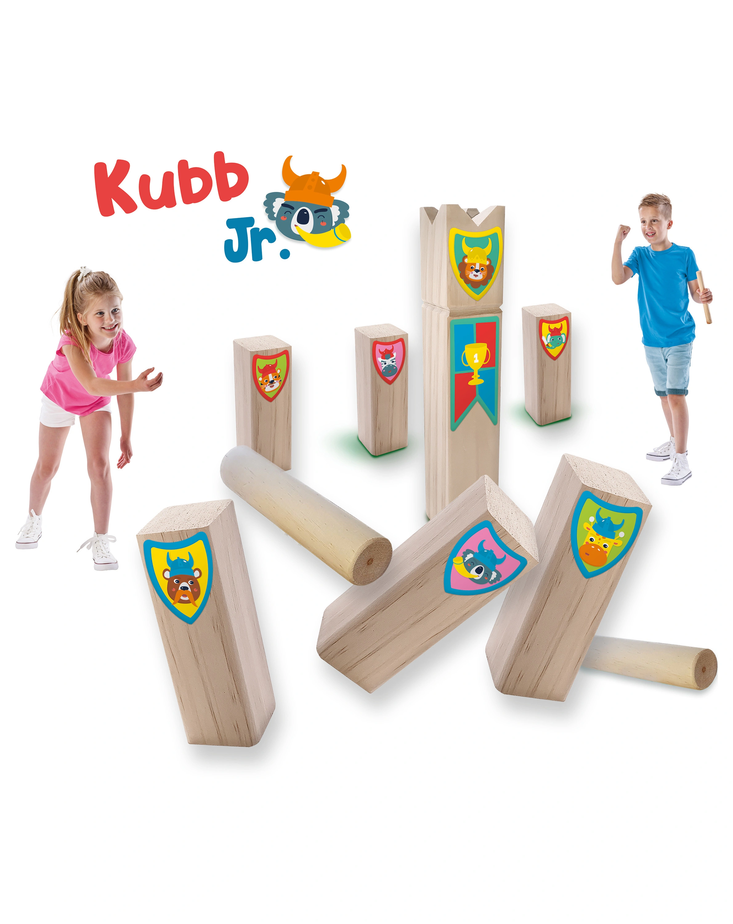 Wurfspiel KUBB JUNIOR 11-teilig aus Holz