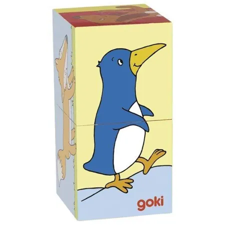 goki Würfelpuzzle Tiere, 2 Teile