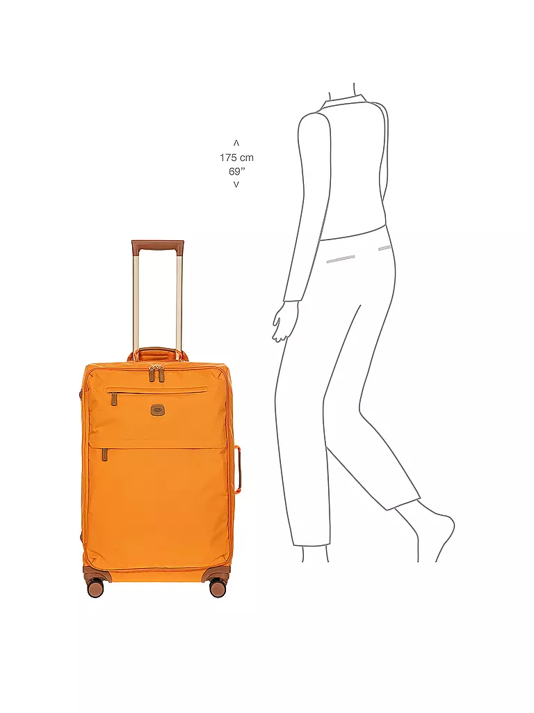BRICS Trolley weich X-TRAVEL 71cm Sunset orange