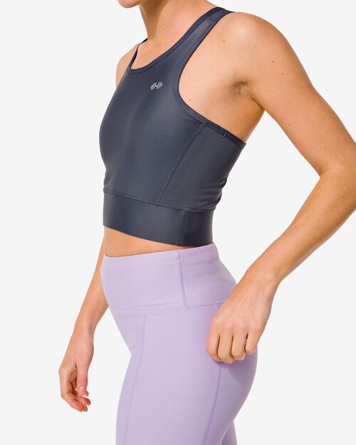 top de sport femme support moyen bleu foncé