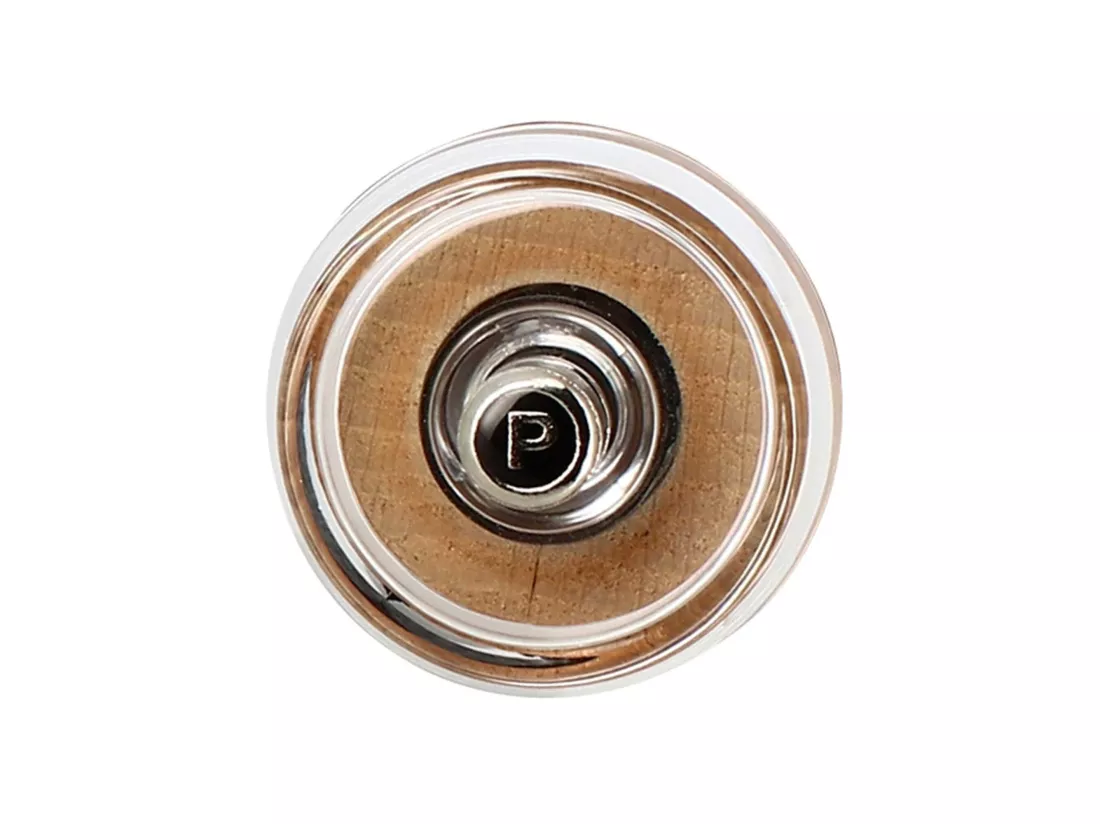 Ogo Living - Moulin A Poivre 8.5cm En Bois De Hetre Effet Cuir Noir