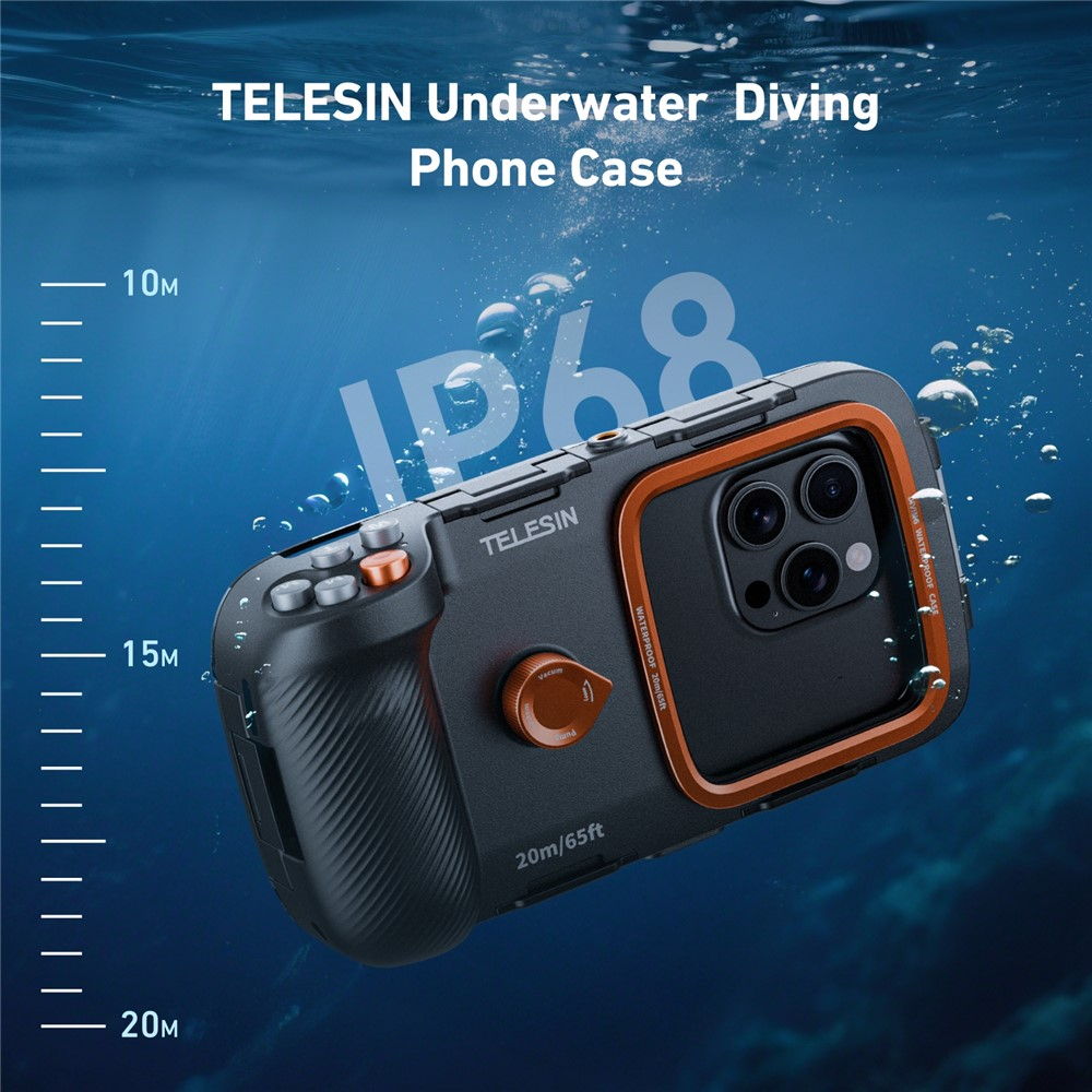 (20m) Unterwasser Taucher Schutz Hülle Wasserfestes Case für iPhone / Samsung - Schwarz / Orange
