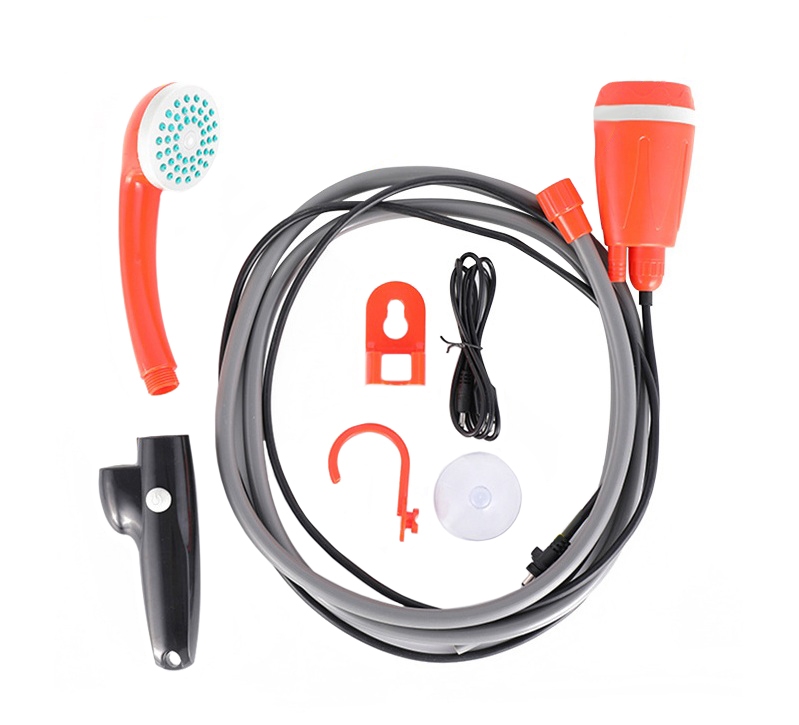 Campingdusche mit Tauchpumpe orange