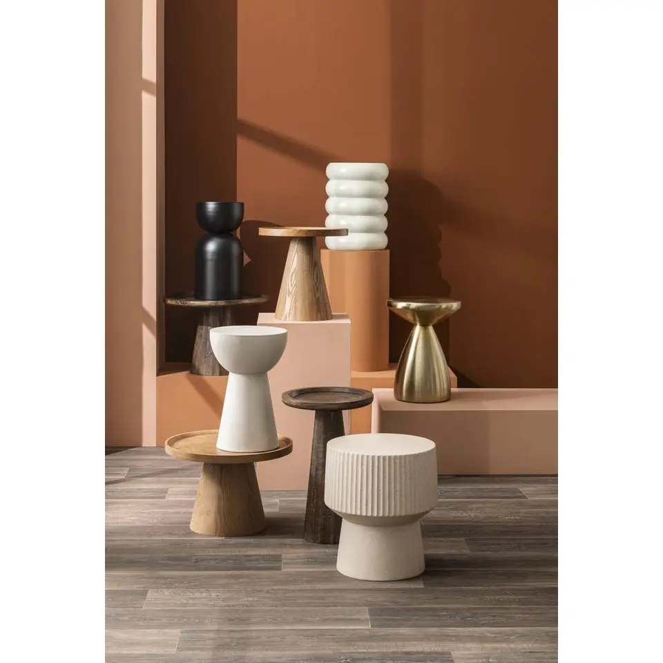 Bijzettafel Amara - goudkleurig - 48xØ36 cm