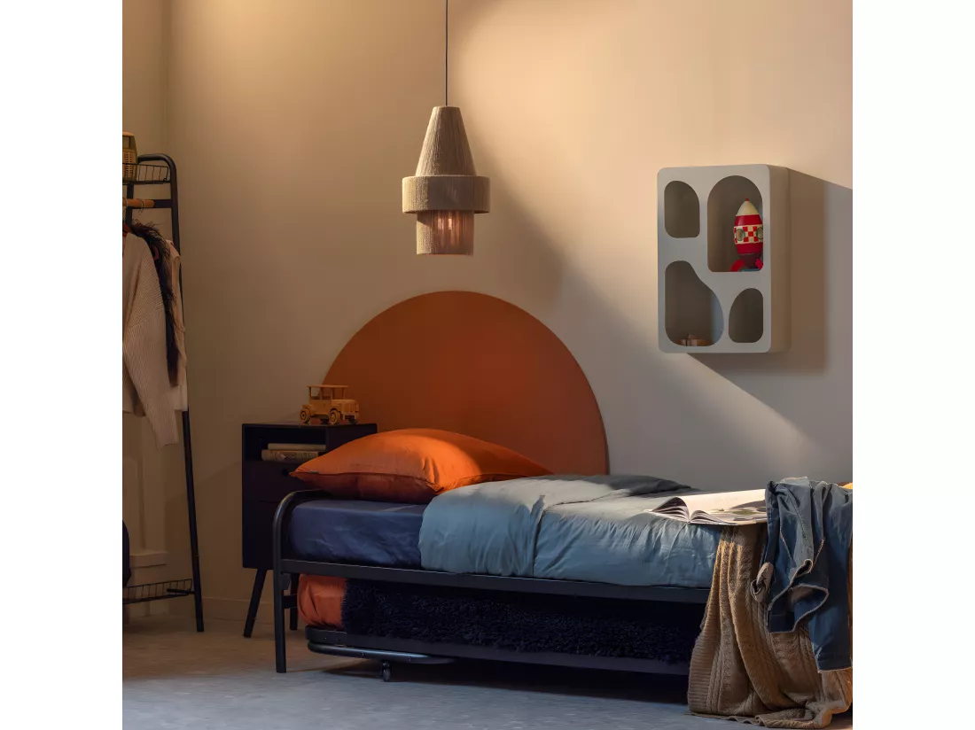 Lucy - Lit gigogne 2 couchages en métal 90x200cm - Noir