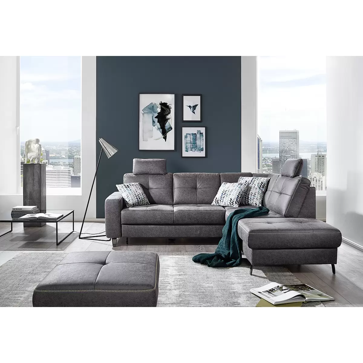 Ecksofa Varese 120 x 181 Anthrazit