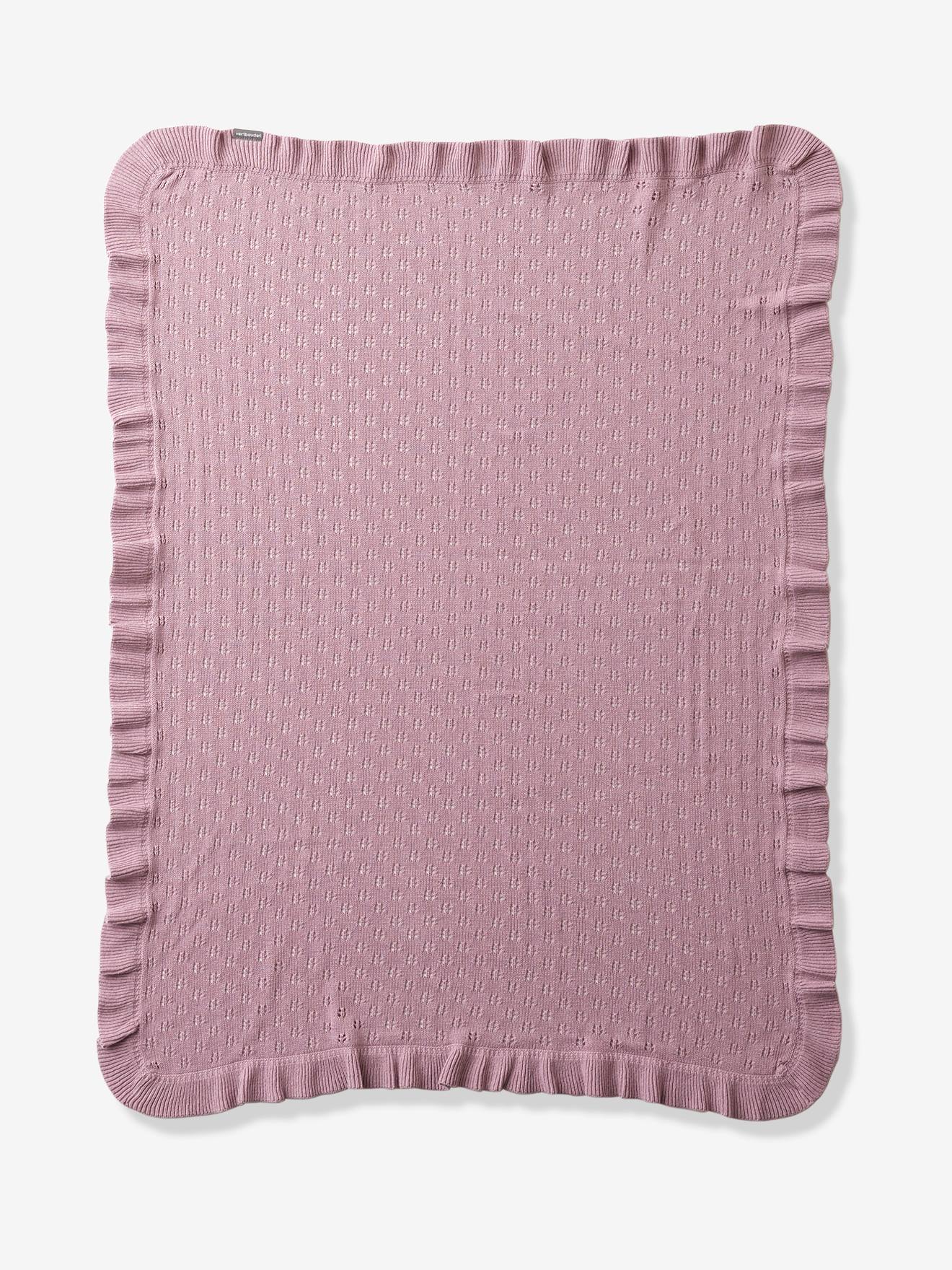 Manta de bebê Sweet Provence em ponto vazado, violeta médio, lisa