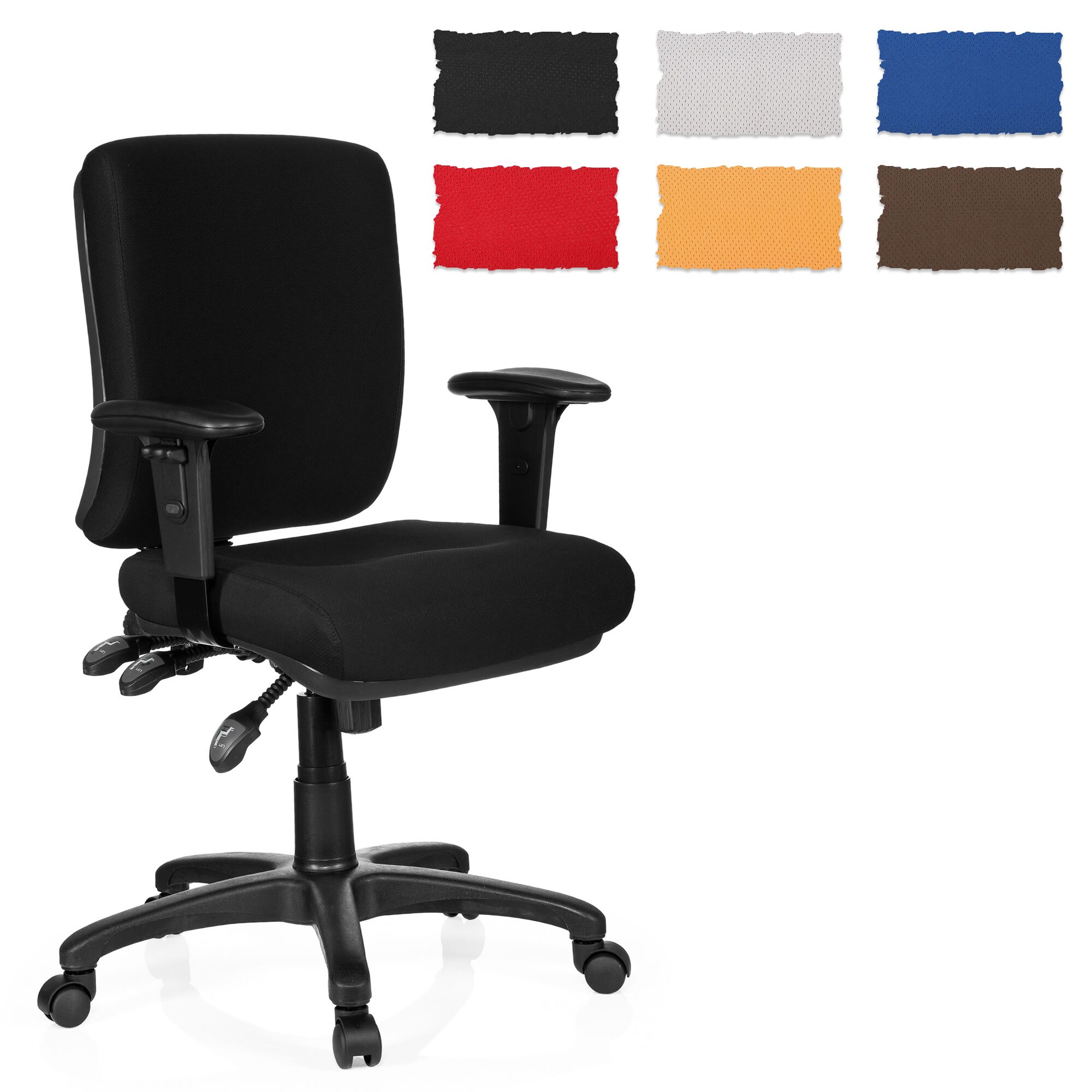 Profi Bürostuhl ZENIT BASE Stoff mit Armlehnen (höhenverstellbar) hjh OFFICE