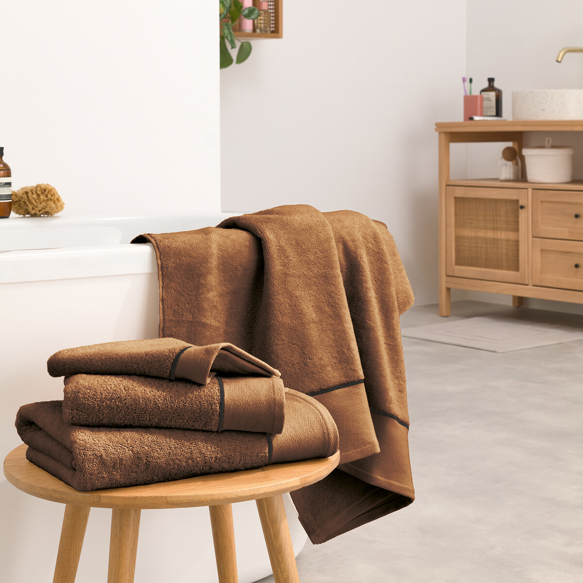 LA REDOUTE INTERIEURS<br>Conjunto de 2 toalhas Victor 675 g/m2