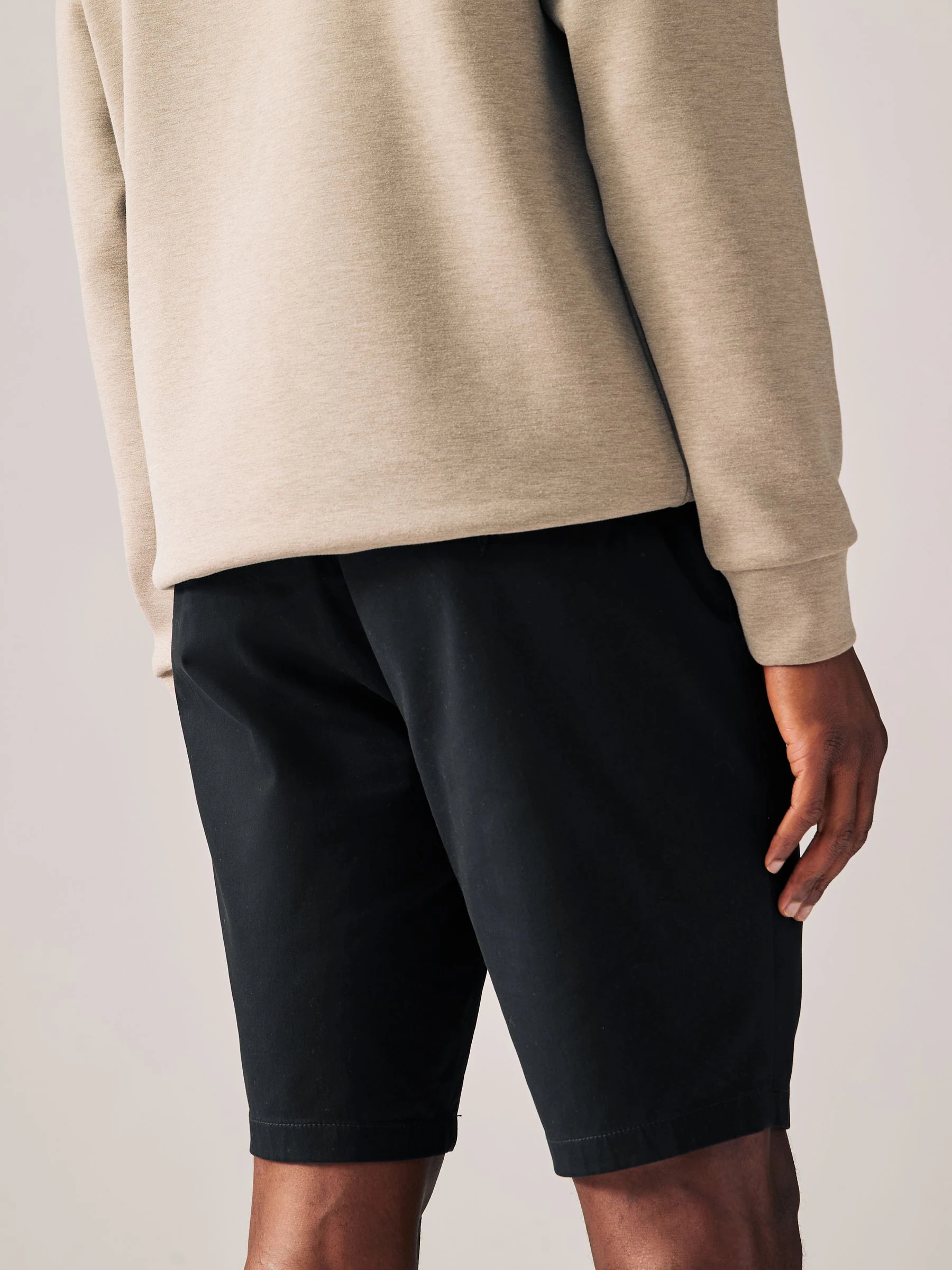 Zwart - Strakke Pasvorm - Chinoshort met stretch