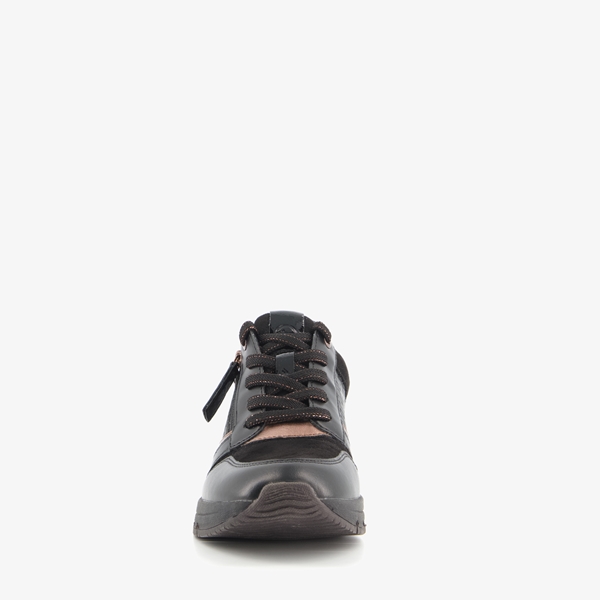 Tamaris dames sneakers bruin met print