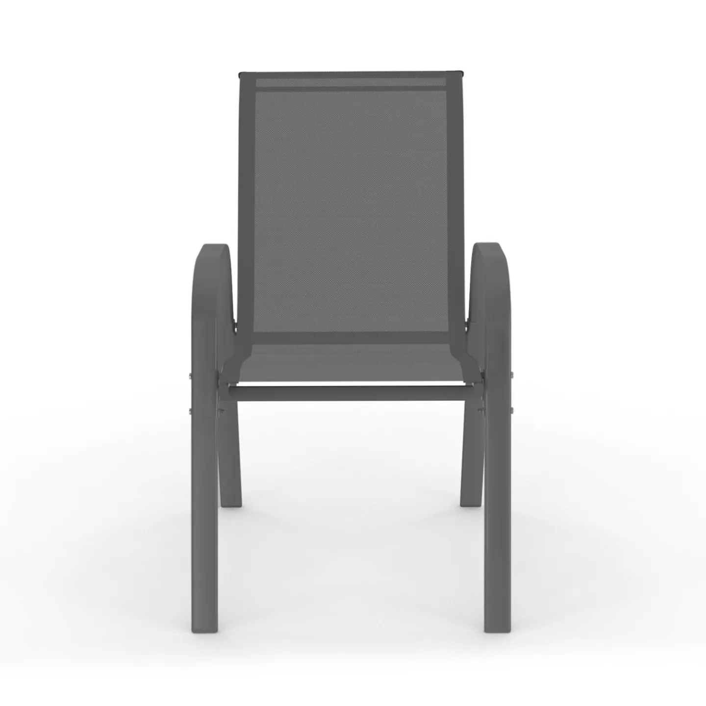 Lot de 6 chaises de jardin LYMA métal et textilène empilables gris noir et terracotta