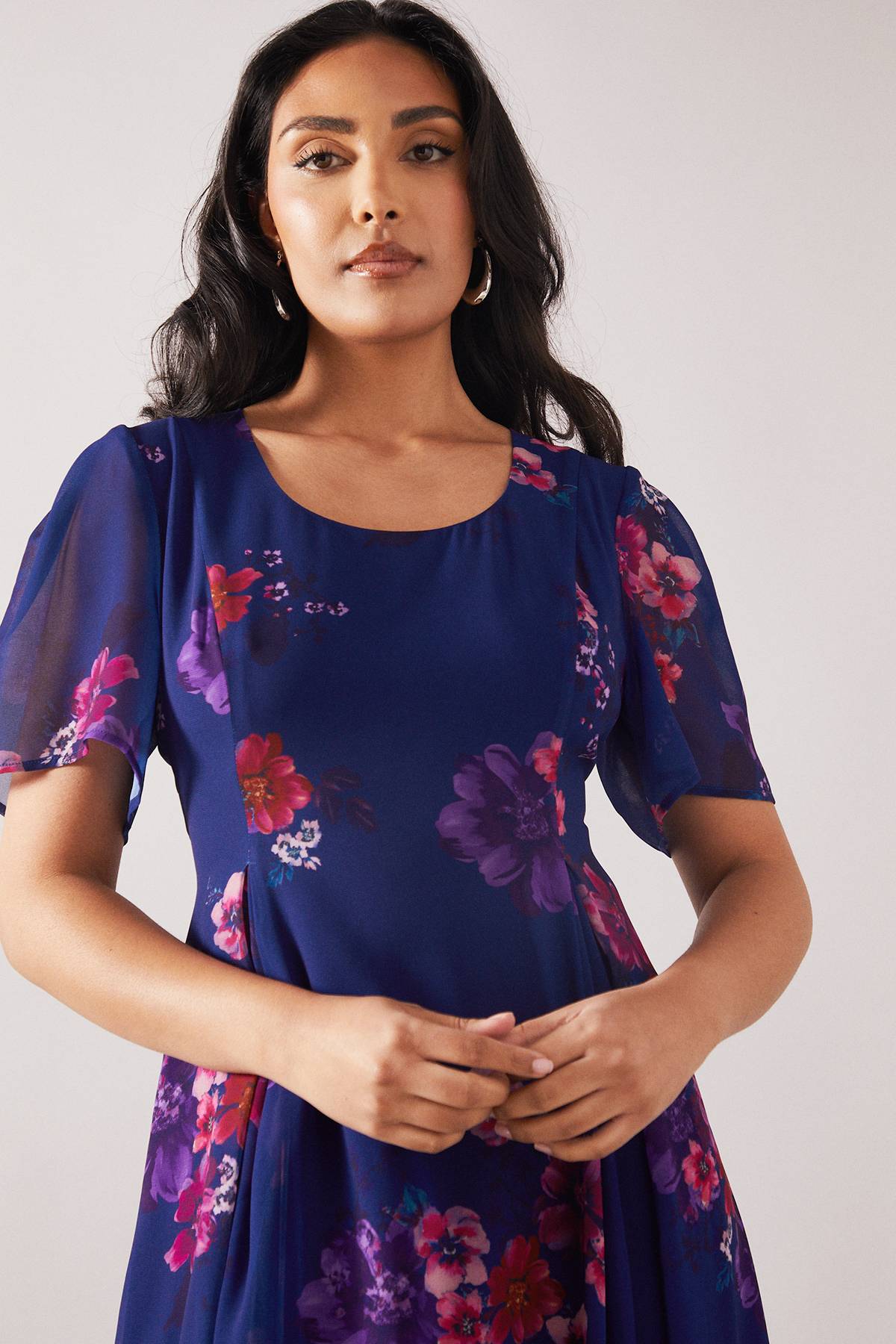 Wallis Robe Midi En Mousseline Imprimée Petite