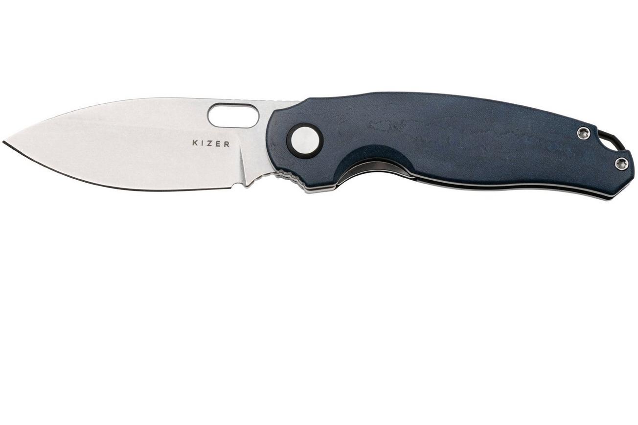 Kizer Vanguard Seagull V3770A2 Stonewashed 14C28N, Blue Canyon Richlite, zakmes