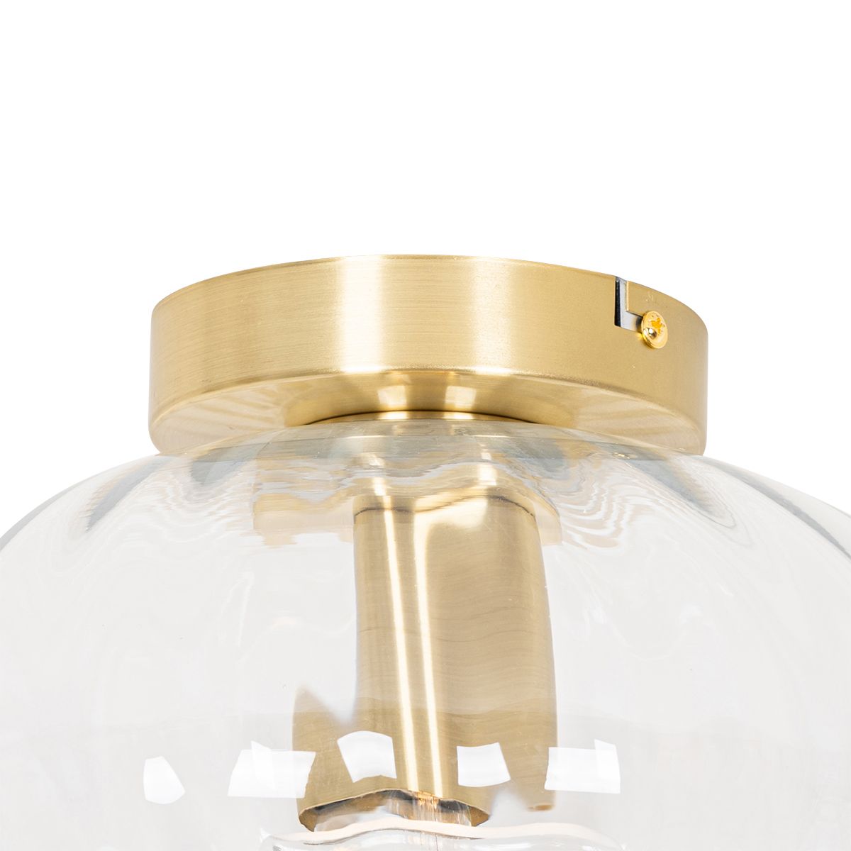 Art Deco plafondlamp goud met glas - Ayesha
