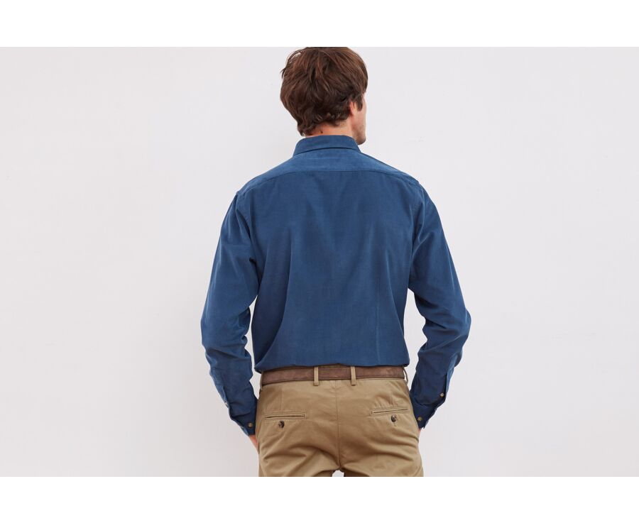 Chemise en velours Bleu denim - WAYNE
