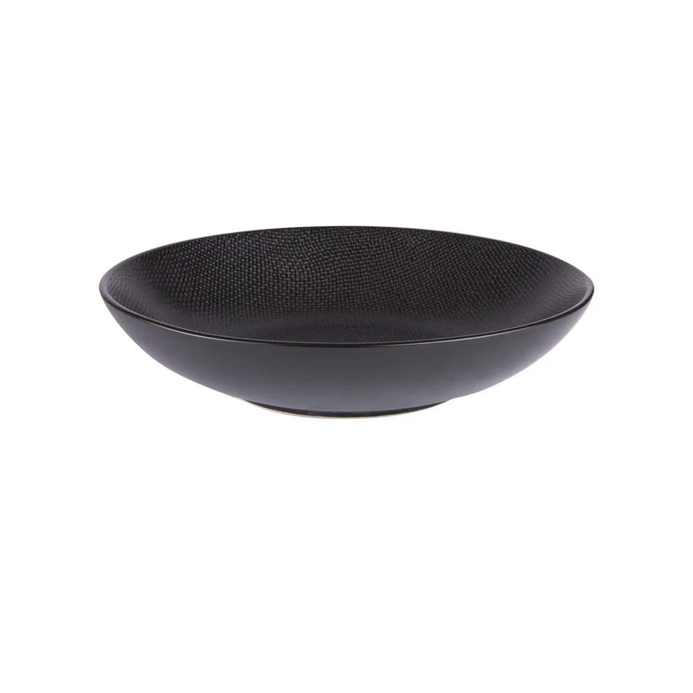 Grande assiette creuse Vesuvio noir 25 cm (lot de 6) Table passion