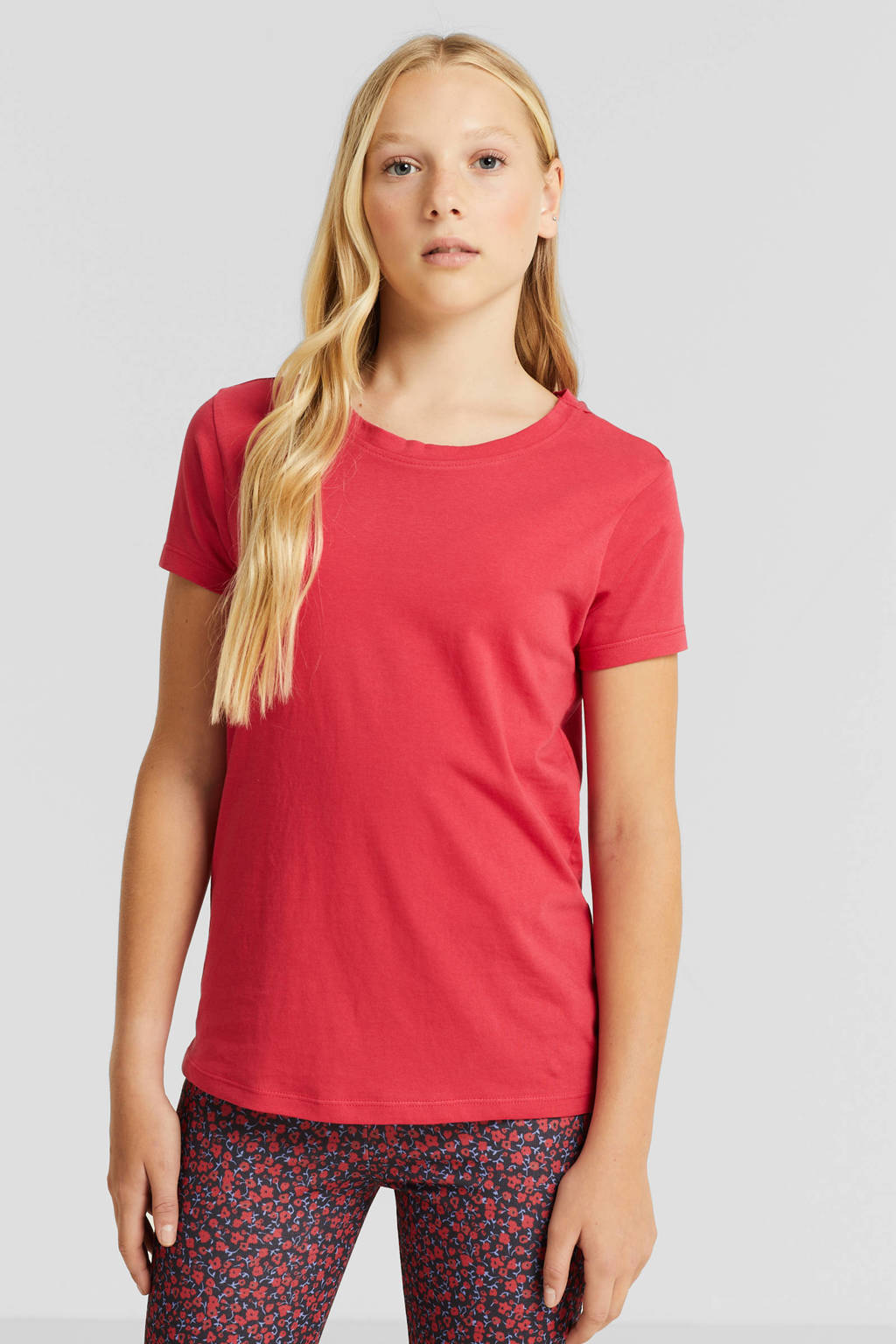 anytime basic T-shirt roze