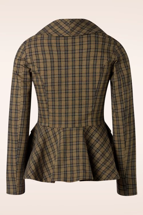 Femkit Margo plaid blazer in bruin