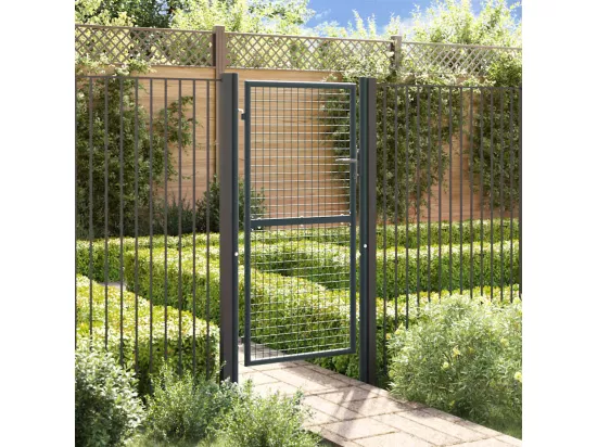 Portail en maille de jardin Acier galvanisé 100 x 225 cm Gris