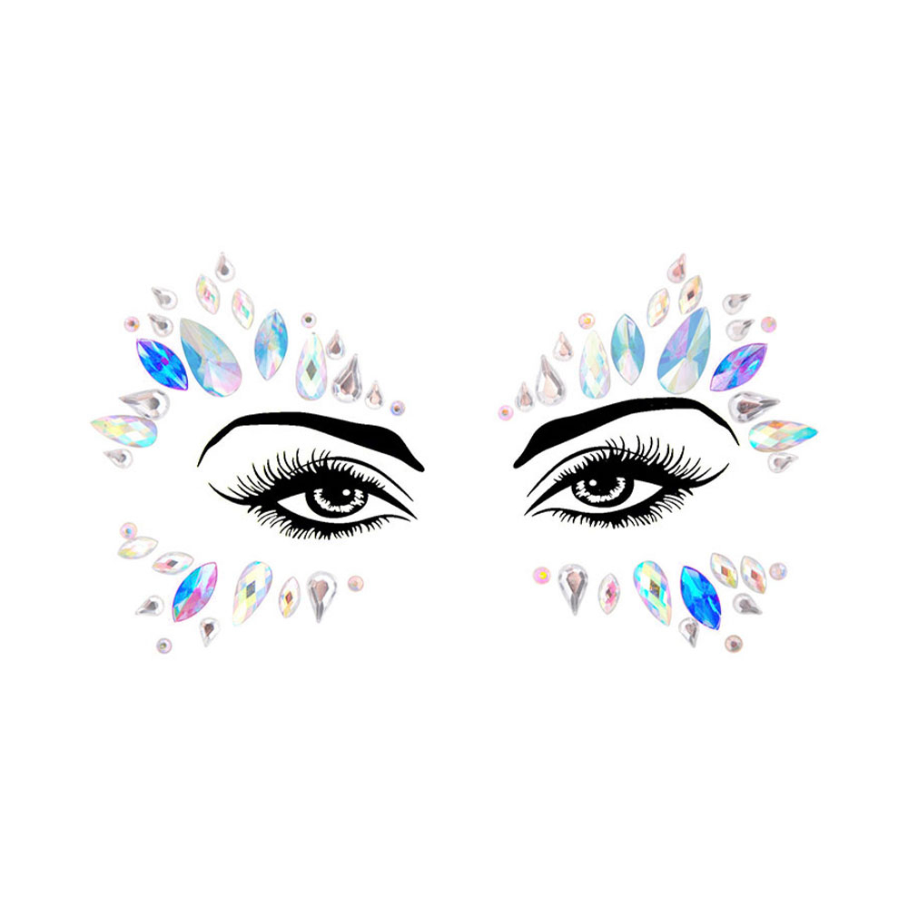 Strass Festival Gesichts- und Körper Aufkleber Temporary Tattoo Haut Sticker - Style 9