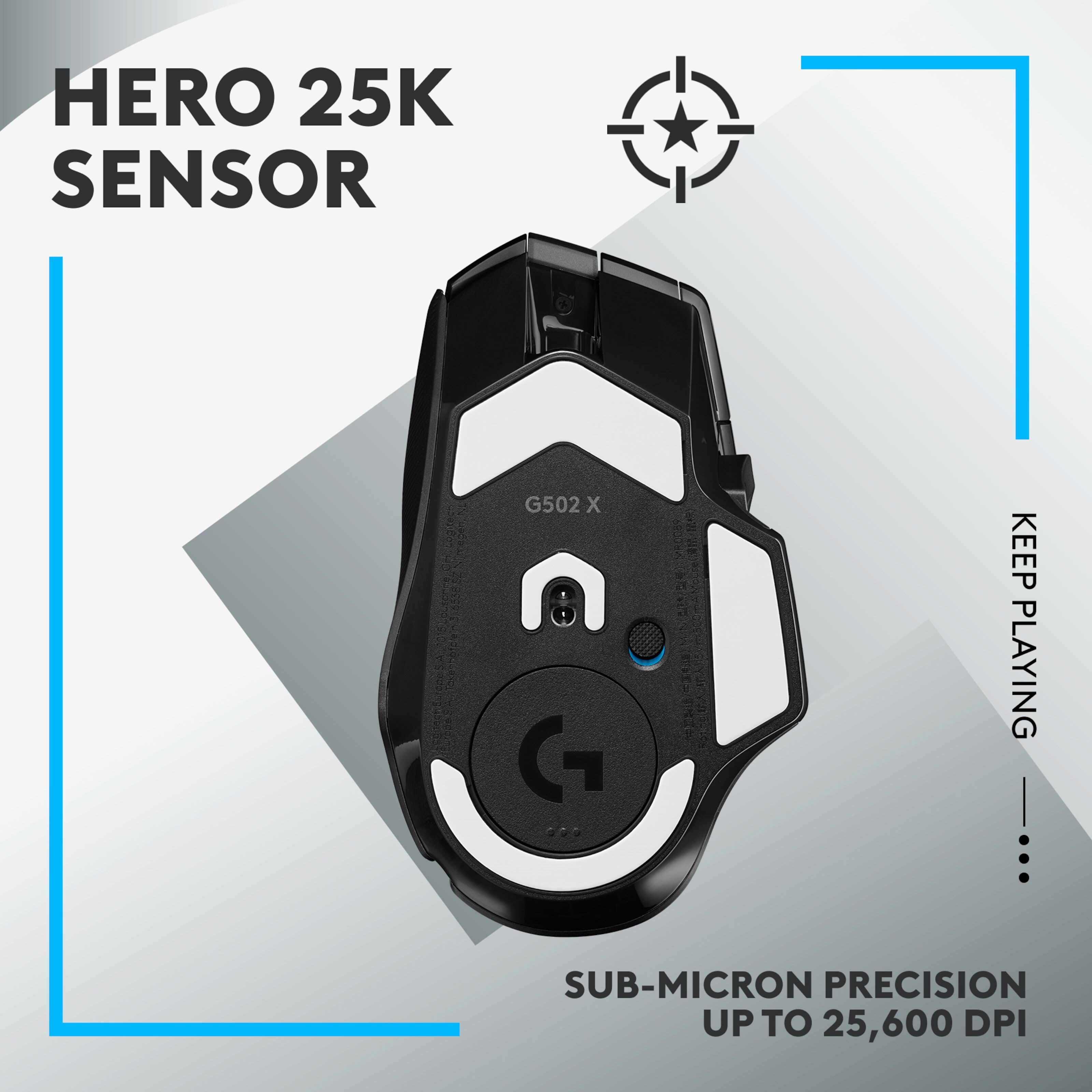 Logitech G 502 X Lightspeed Trådløs gamingmus Svart