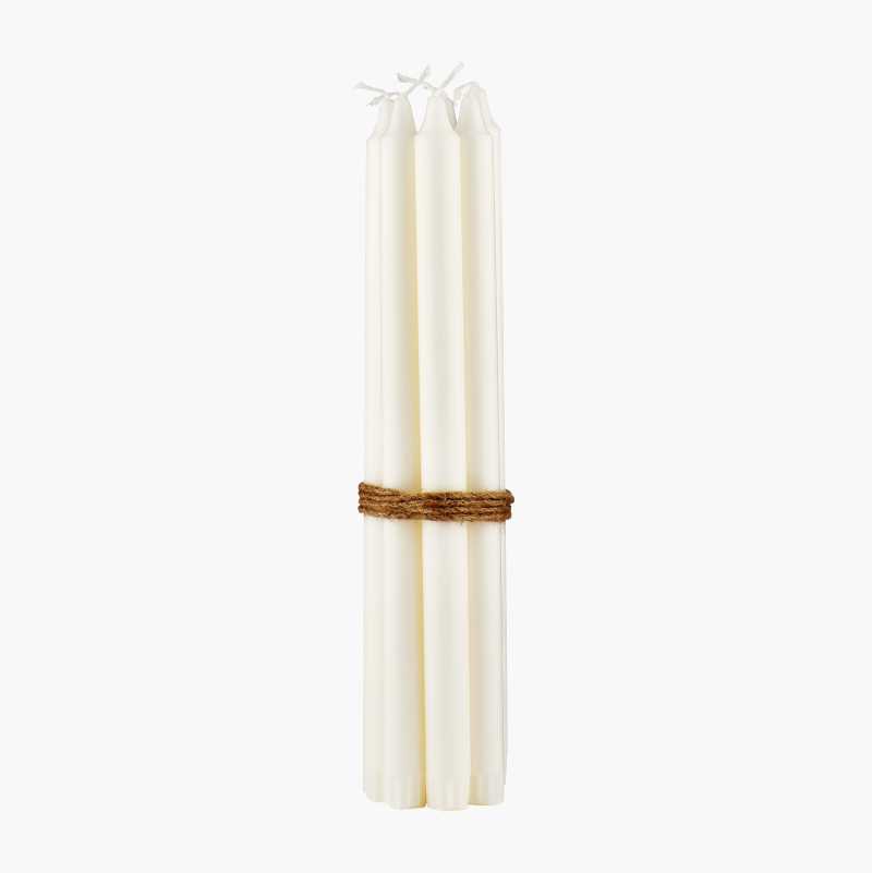Kronelys av stearin, 35 cm, 8-pk.