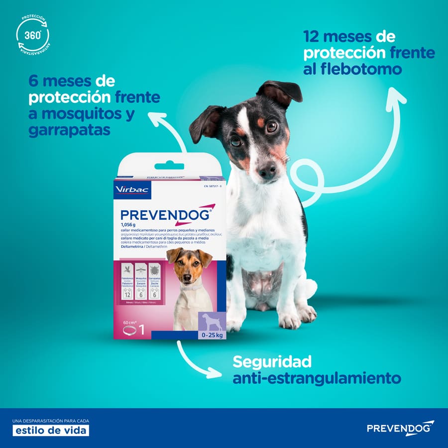 Coleira antiparasitária Virbac Prevendog para cães de porte médio