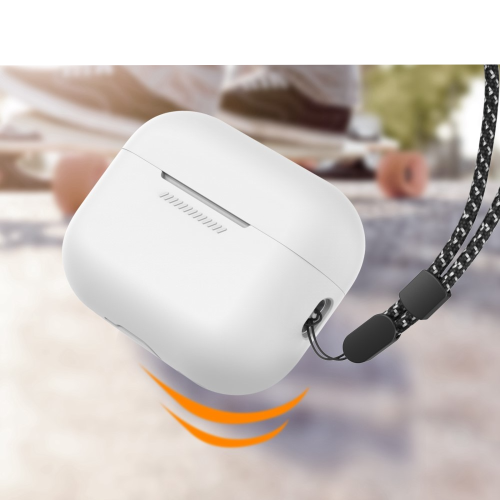 AirPods Pro 2 / AirPods Pro Silikon Schutzhülle Abdeckung mit Handschlaufe - Weiss