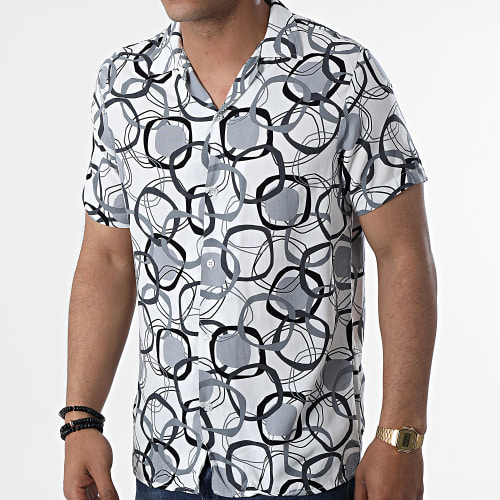 Chemise A Manches Courtes CH-5189 Blanc Gris