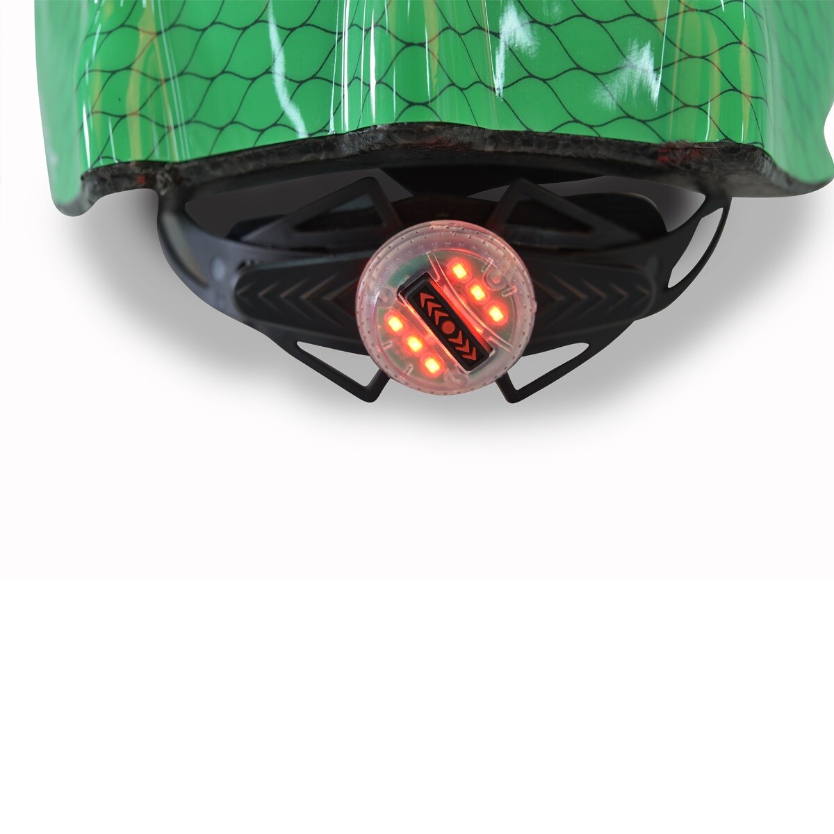Byox Schutzhelm Y27 Dino Gr S 48 - 54 cm, einstellbar, 4 Löcher, LED-Beleuchtung in grün