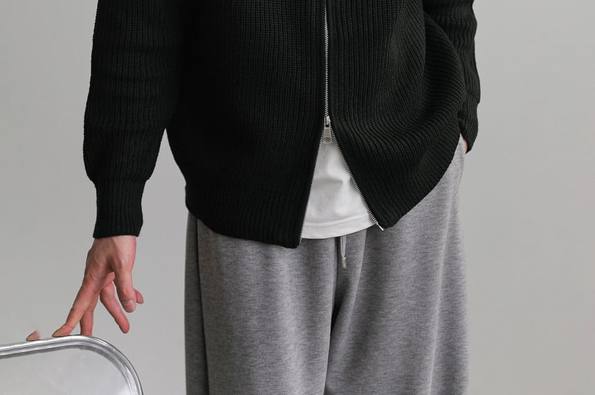 Remeefa - Geribbeld vest met kraag en rits