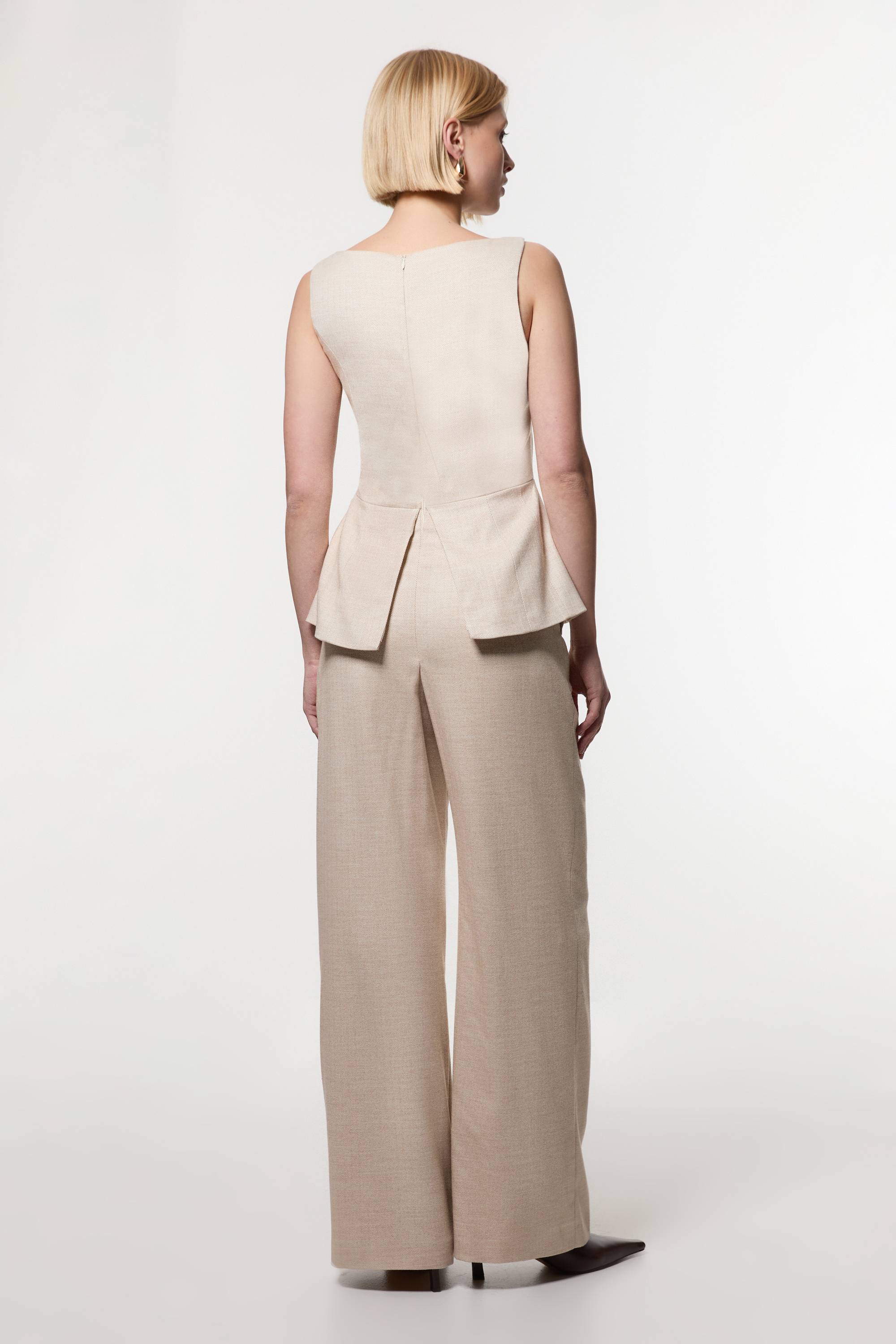 KarenMillen Combinaison tailleur à motif chevrons et jambes larges