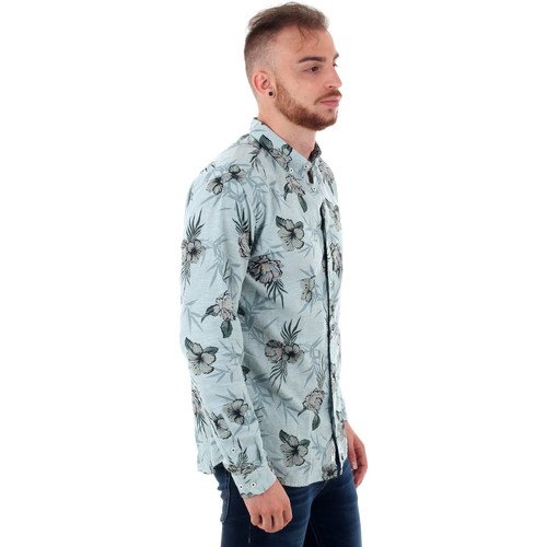 Jack & Jones - 12151589 JPRSUMMER FLOWER PRINT SHIRT L/S BD ARCTIC SLIM FIT Azul