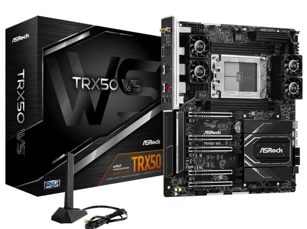 [OUTLET] - ASRock TRX50 WS - Bundkort - udvidet ATX - Socket sTR5 - AMD TRX50 Chipset - USB4, USB-C 3.2 Gen 2x2, USB 3.2 Gen 2, USB 3.2 Gen 1 - 10 Gigabit LAN, 2.5 Gigabit LAN, Bluetooth, Wi-Fi 6E - onboard grafik (CPU påkrævet) - HD Audio (8-kanale