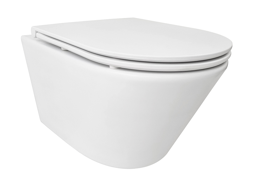 Mueller Afesta hangend toilet randloos met tornado flush en softclose toiletzitting wit mat
