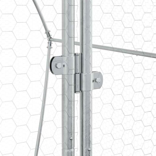 vidaXL Kyllingbur sølv 200x105x182 cm galvanisert stål