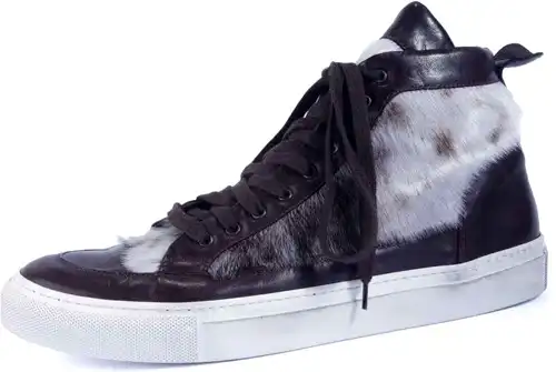 CALAND BRUIN BONT - maat 43 veterboot bruin bont - maat 43 Calandschoen