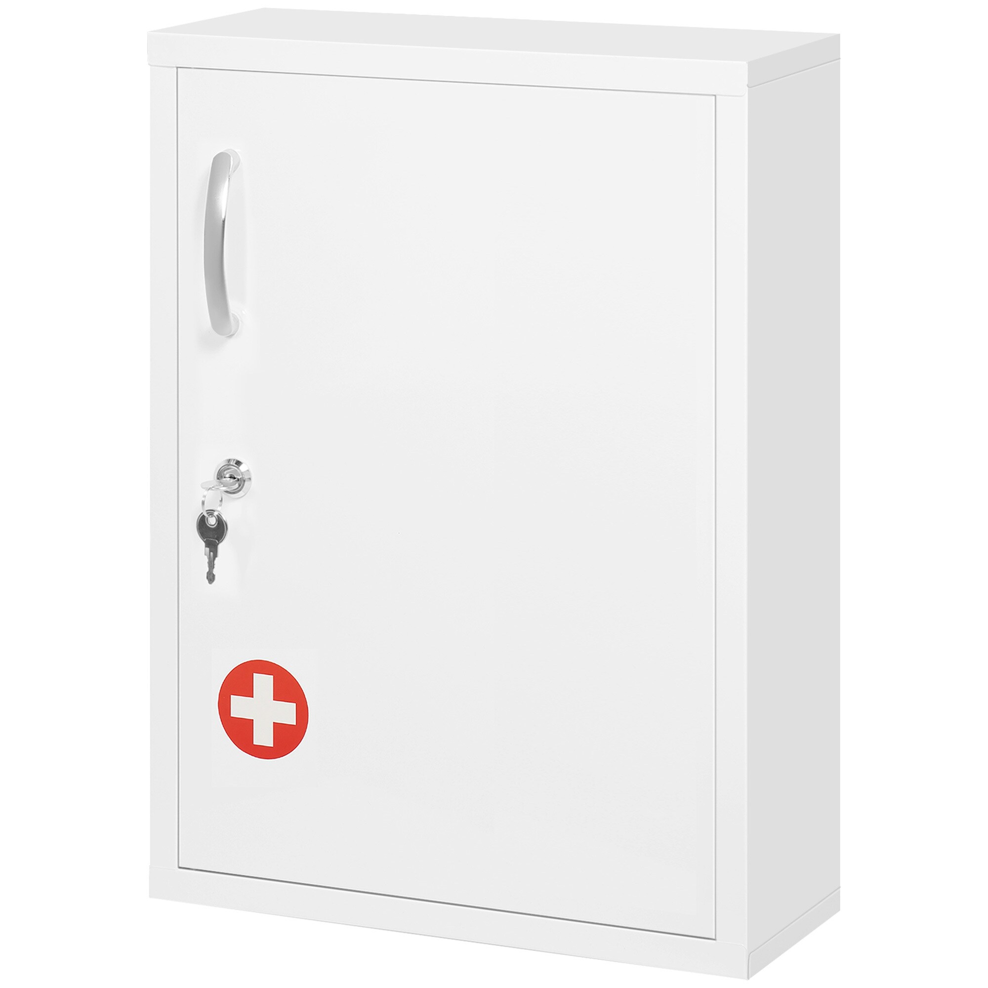 kleankin Medizinschrank mit einer Tür weiß 40L x 15B x 53,5H cm