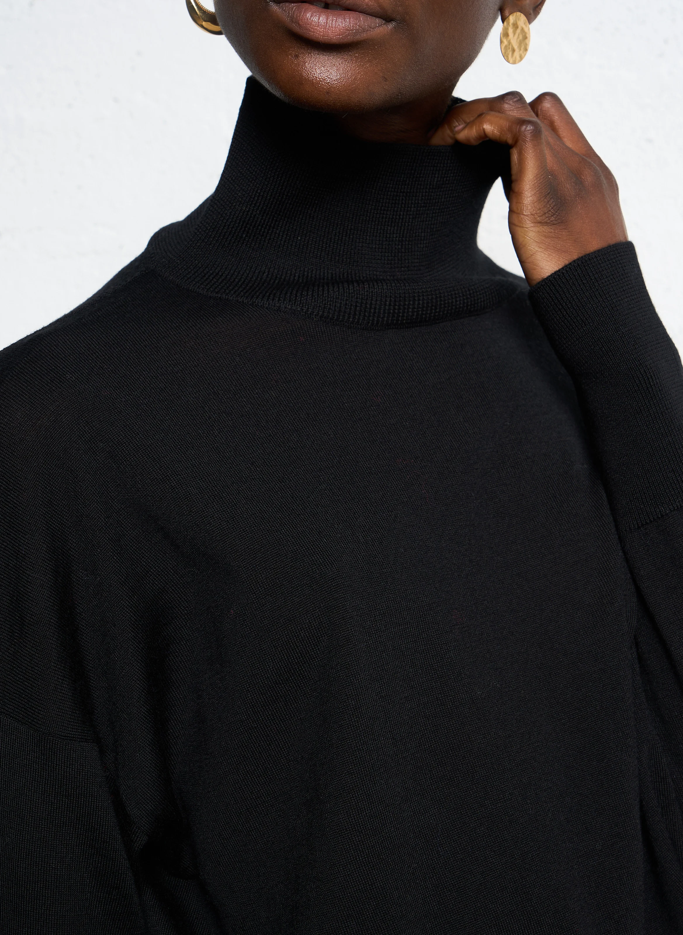 ASSIA - Pull col roulé en laine | Noir
