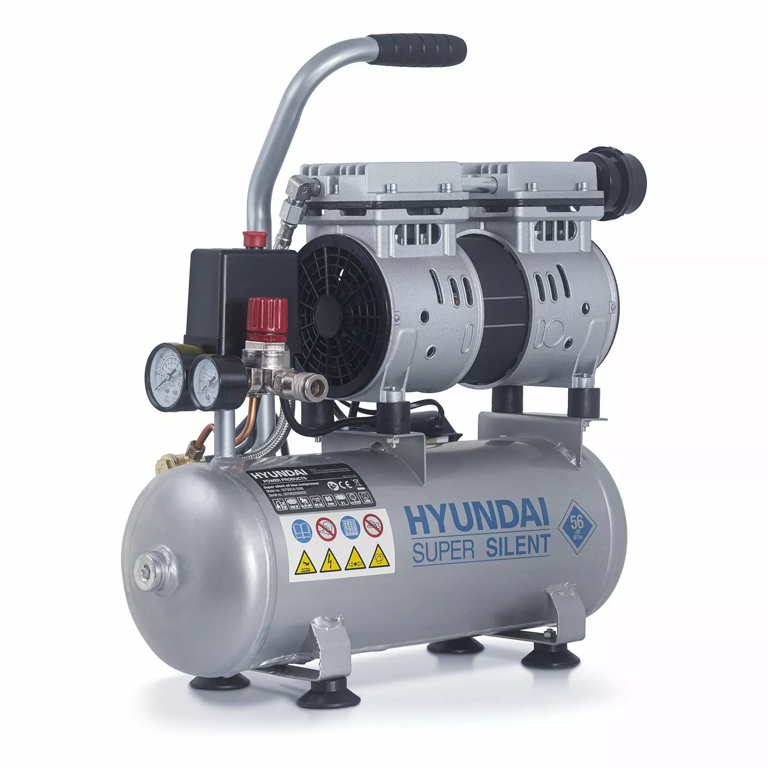 Hyundai 55758 Stille compressor - olievrij - 230V - 8L